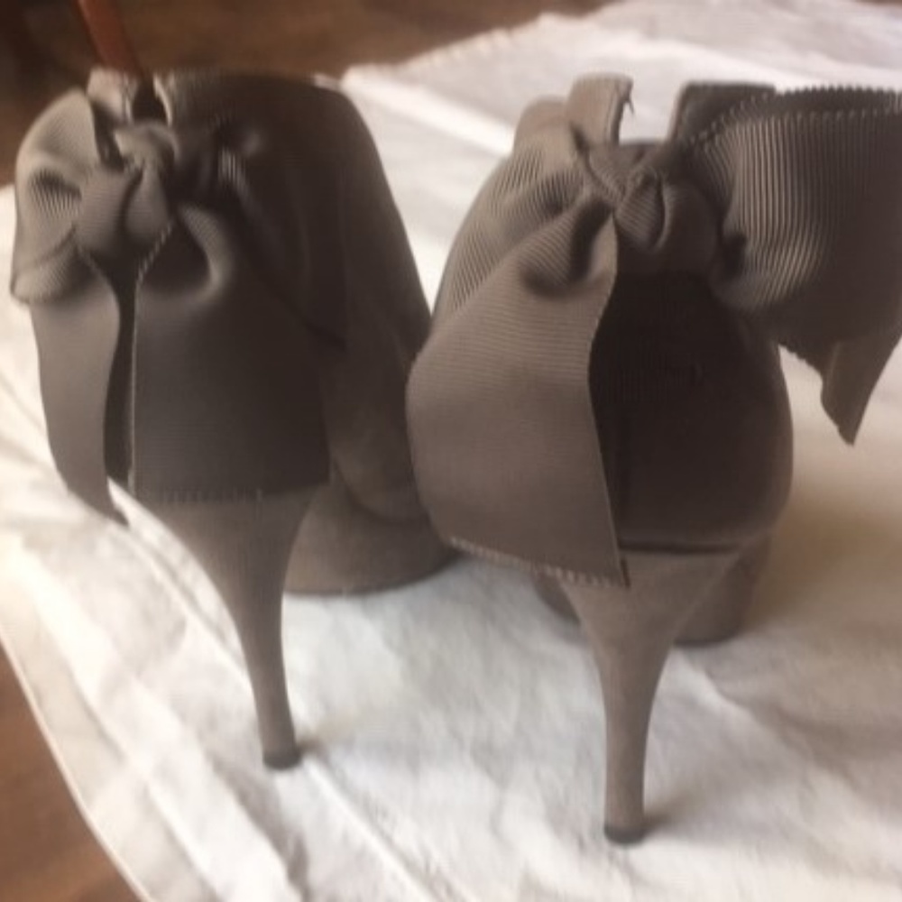 Vera Wang Open Toe Platform Booties - Taupe - image 2